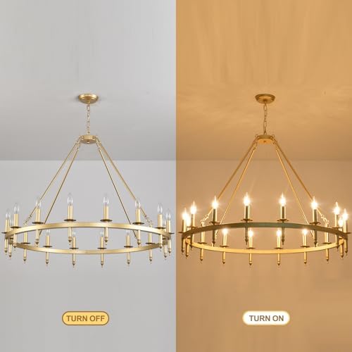 40 Inch Gold Wagon Wheel Chandelier with 16 Lights
