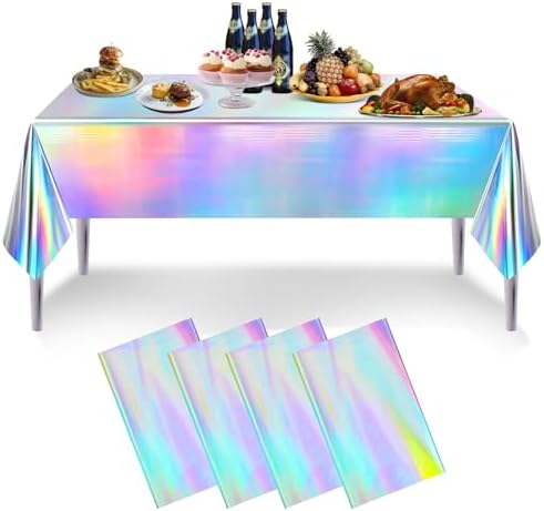 BOMSI Iridescent Laser Tablecloth for Parties