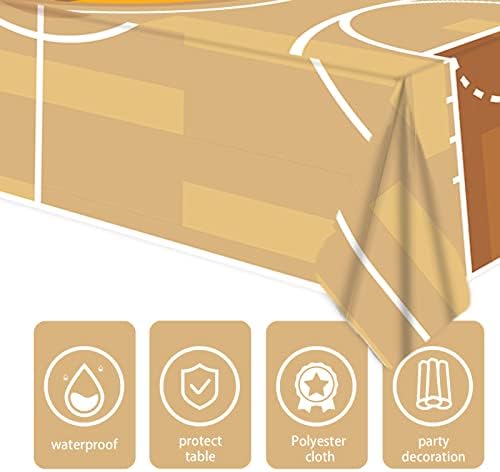 Junliang Basketball Tablecloth 53x98 Inch Plastic Cover for Parties