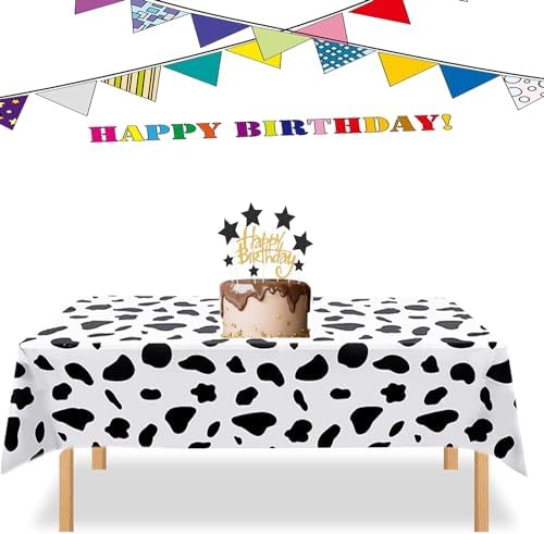 DXary 8 Pcs Kids Birthday Tablecloth Set