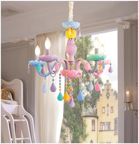 Modern Romantic Rainbow Crystal Chandelier for Kids Bedroom 1