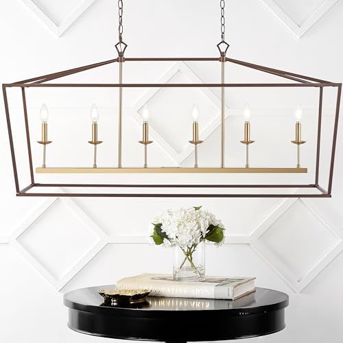 JONATHAN Y JYL7439D 49 Inch 6 Light Linear Classic Traditional Metal LED Pendant