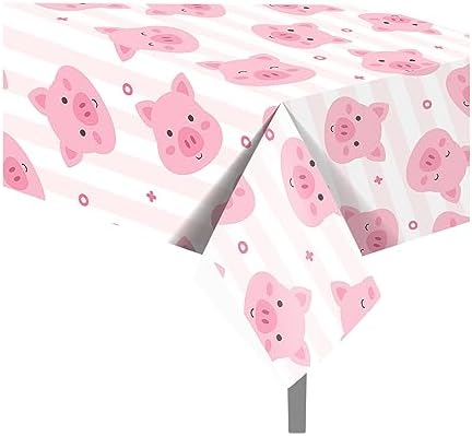 2pcs Piggy Party Tablecloths Pink Farm Tablecovers
