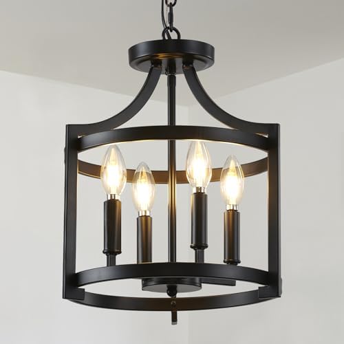 Black Modern Farmhouse Chandelier Dining Room Light