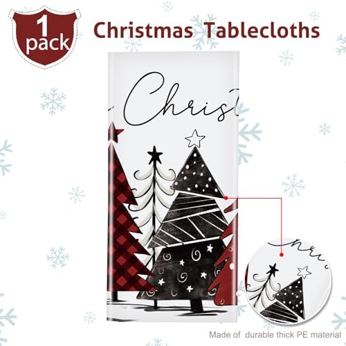 WovWeave 1 Pack Christmas Table Cloth 54x108inch