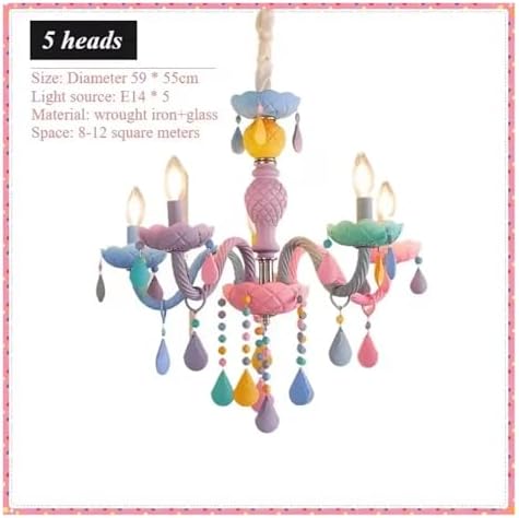 Nordic Candle Pendant Light Rainbow Hanging Chandelier