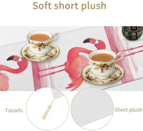 Cartoon Flamingo Table Runner Reusable Plush 178x33cm