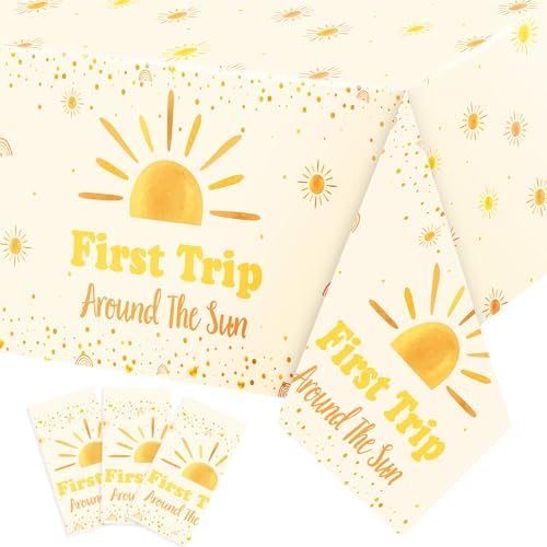 3 Piece Boho Sun Tablecloths for Birthday Party Decor