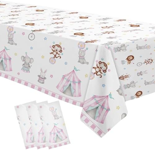 Circus Party Decorations Tablecloth 3 Pack for Girls