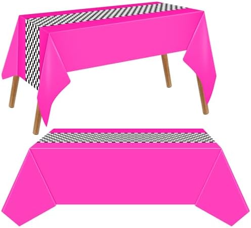 Irenare Racing Car Party Table Covers 54x108 Inch 6 Sheets Rose Red