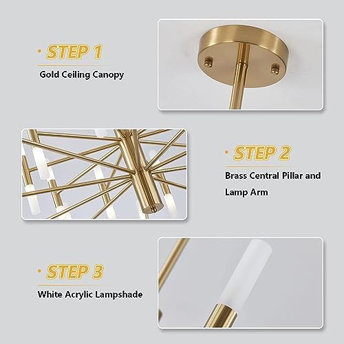 KCO Brushed Brass 40-Light Sputnik Chandelier