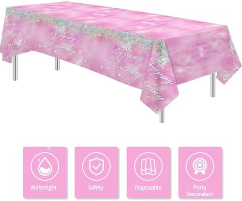 Pink Glitter Diamond Tablecloth Set 3 Pack