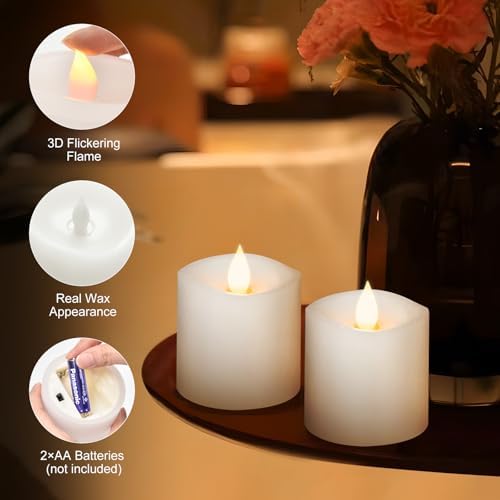 Realistic Flameless Candles with Remote Timer Set of 2