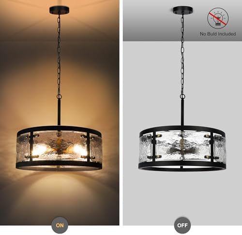 20 Black Drum Chandelier with 5 Lights