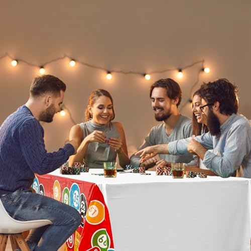 12 Pcs 108 x 54 Inch Bingo Table Covers for Parties
