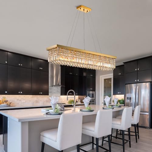 Siljoy Gold Raindrop Chandelier Luxury Large Rectangle Flush Mount Ceiling Light