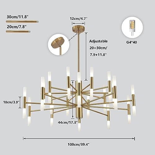 KCO Brushed Brass 40-Light Sputnik Chandelier