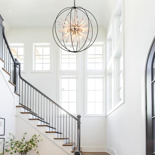 315 Inch Black Gold 16 Light Sputnik Chandelier