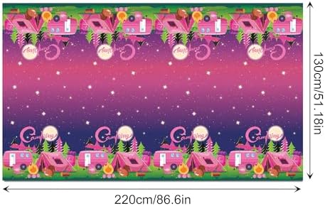 3 Pcs Pink Camping Tablecloth for Party and Home Use