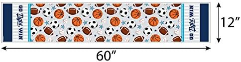 Go Fight Win Sports Baby Shower Table Runner 12x60 Inches