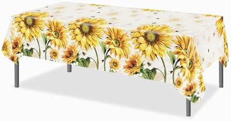 2 Pcs Sunflower Theme Tablecloth for Baby Shower and Birthday Party
