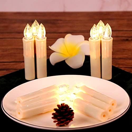OWLBAY Set of 10 Ivory Flameless Window Candles with Remote Timer