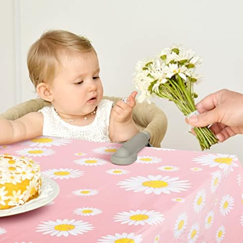 Frienda 3 Pack Daisy Flower Tablecloths - Waterproof Party Covers