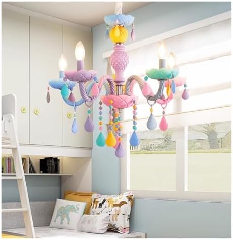 Nordic Candle Pendant Light Rainbow Hanging Chandelier