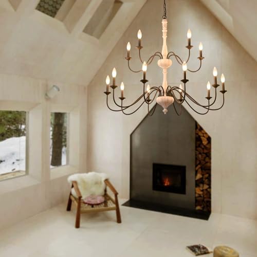 French Country 15 Light Chandelier for Dining Room and Living Room
