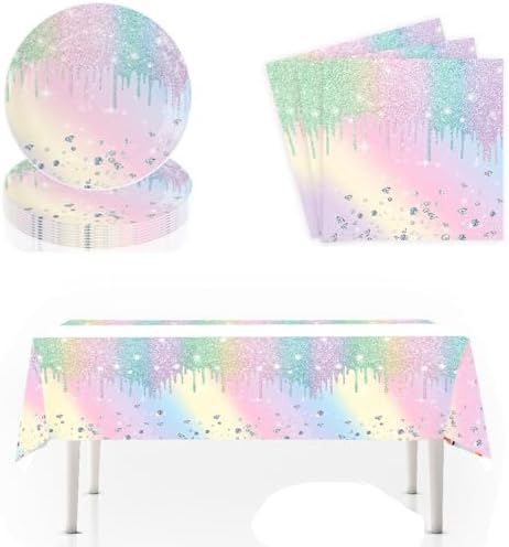 41 Pcs Iridescent Diamond Party Decorations Set