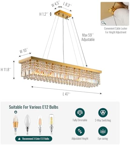Siljoy Gold Raindrop Chandelier Luxury Large Rectangle Flush Mount Ceiling Light