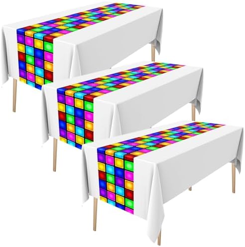 Irenare 3-Pack Neon Disco Tablecloths