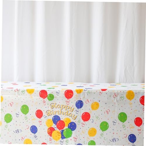 Garneck 2pcs Plastic Birthday Tablecloth with Cartoon Balloon Print