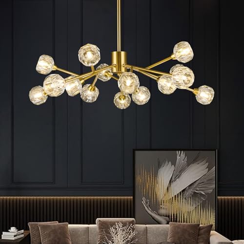 Weesalife Sputnik Chandeliers Modern Gold Brass Lighting Fixture