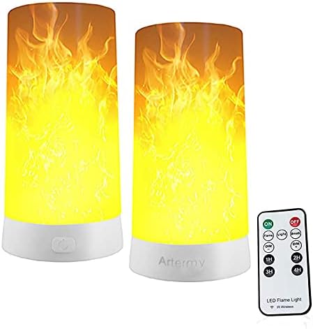 Artermy LED Flame Light with Remote Timer 2 Pack
