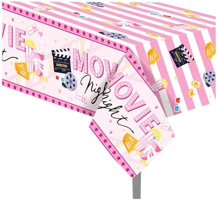 2 Pack Pink Hollywood Movie Night Tablecloths