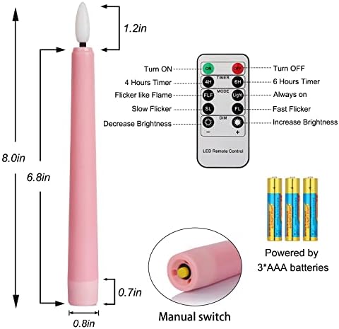 79 Inch Flameless Advent Candles Set of 4 3 Purple 1 Pink