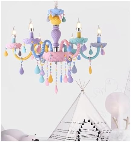 Modern Romantic Rainbow Crystal Chandelier for Kids Bedroom
