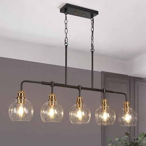 Black Gold Chandelier for Dining Room and Kitchen Island