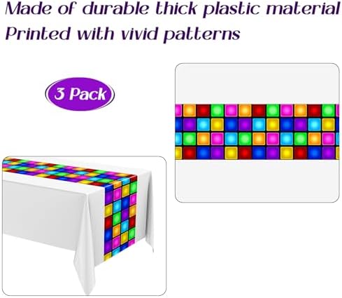 Irenare 3-Pack Neon Disco Tablecloths