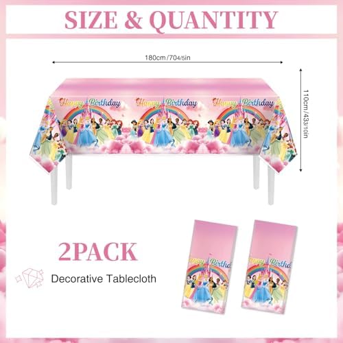 Princess Tablecloth for Birthday Party 70x43 Inches Waterproof Plastic