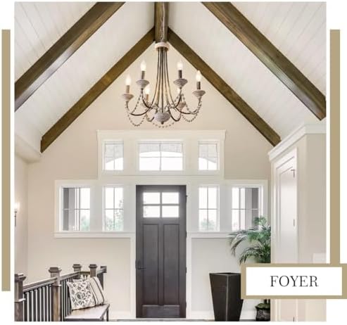 Wood Chandelier 6-Light French Country Farmhouse