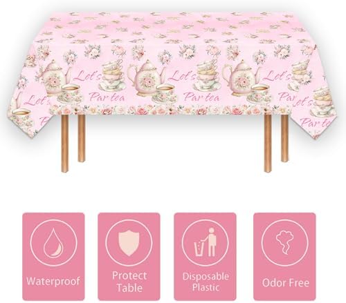 4 PCS Pink Floral Tea Table Cover 54 x 108 LetDec