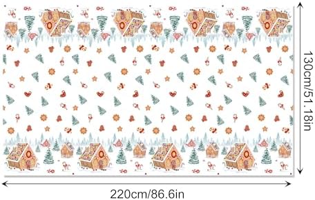 Lide Road 2 Pcs Gingerbread House Tablecloths