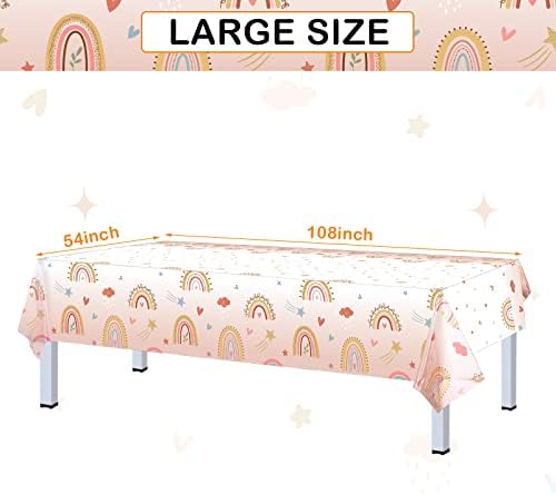 Tiamon 3 Pcs Boho Rainbow Tablecloths for Summer Parties