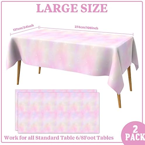 Pastel Rainbow Tablecloths 2 PCS for Parties