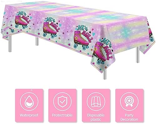 Roller Skating Party Tablecloth Set of 3