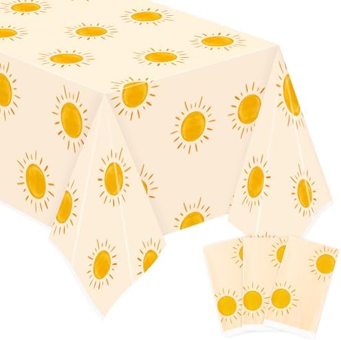 3Pcs Boho Sun Birthday Tablecloths