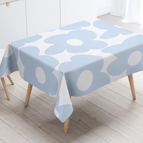 Kids Table Cloths 47x31 Inch Rectangular Flannel Cover with Charming Floral Print