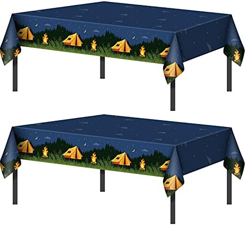 Breling 2 Piece Campfire Table Cover for Picnic and Birthday Parties